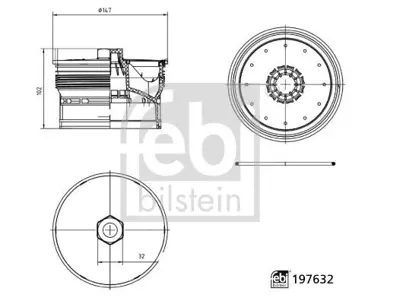 Febi Bilstein 197632 Yag Filtre Kapagi - Daf   Mx11 Euro 6 19324952129254