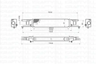 KRAFTVOLL 08030018 Turbo Radyatoru Lınea 1,3jtd Al+al 51785221 7043134 FT4354 3042 314447 60174354 96631 811M45 CI205000P KFT4354