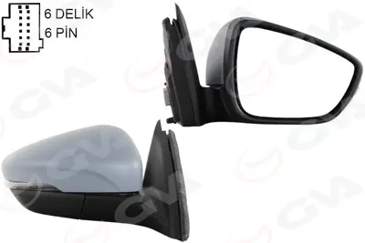 GVA 1035222 Diş Dikiz Aynasi Sağ Ford Focus 18-Gt Elektrikli &nbsp;JX7B 17E714 DG