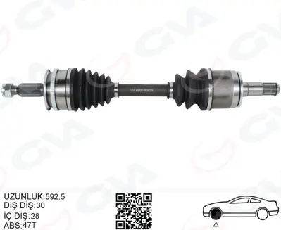 GVA 4481001 Komple Aks Sol Mitsubishi L200 30 X 592.5 X 28 2.5 3815A307 MN110546 3817A319 MN110548 12080672 JAPGI569 839159 J2825162 MR580692 3815A310