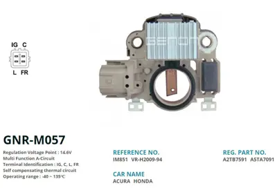 GENON  M057 12v Honda Civic 4 Fis 1.4-1.6 Motor A2tb7591-A5ta VR H2009 94 VR H2009 215 IM851