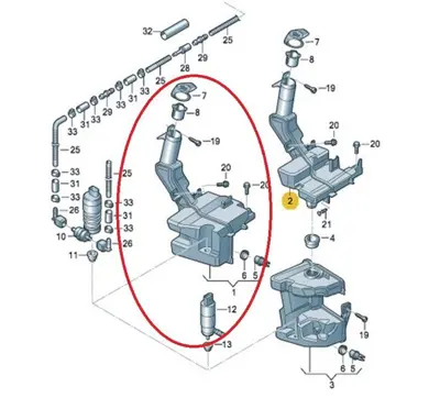 VORTEX V3612312 Su Fiskiye Bidonu Passat 11> 3AA955453G