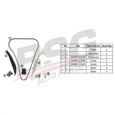BSG 75-102-014 Eksantrik Zincir Seti 82017411448201714682130704317R