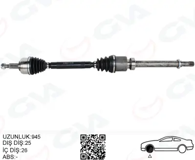 GVA 4411434 Ön Aks Sağ Renault Megane Iv 1.3 Tce - 1.5 Dci (Eu... 391000978R A4159810025 397743841R 39774JA00A 39100JM10A 39774EN010 402107900R 397746339R 391002397R 39774JA01A