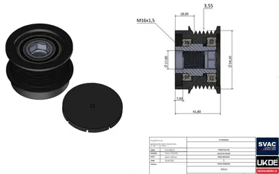 SVAC SV515 Alternator Kasnagi Combo D A13fd Doblo Iii Egea 500l 1.3 Mjet PRL004 535018810 920856 1204175 F00M992725 55571966 F00M991281 F00M147854 59950 32297