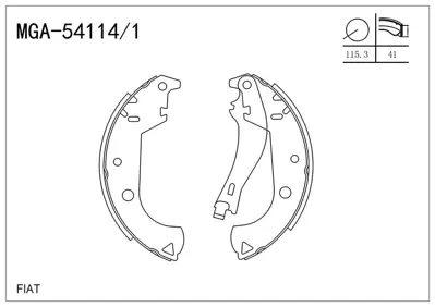 MGA 54114/1 Kampana Balata Arka (Fiat Doblo Albea 12 16 19d Jtd) 77362452 355002611 442372503 312501 SW517 93803341 H23059 MSP238 6387 8DB355002611