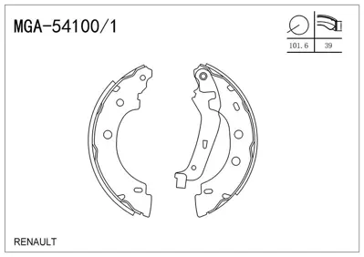 MGA 54100/1 Kampana Balata +1mm Fıat Albea Doblo 01-09 77362453 77362453