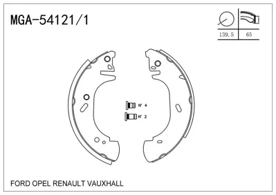 MGA 54121/1 Kampana Balata -1mm Renault Master 2.5 98 - - Opel Movano 98 - 4501146 4501146