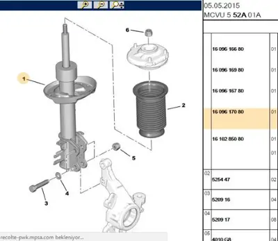 PSA PSA 1609617080 Amortisor 1609617080