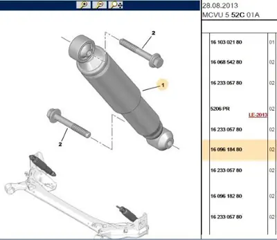 PSA PSA 1609618480 Arka Amortisör Bipper 1609618480