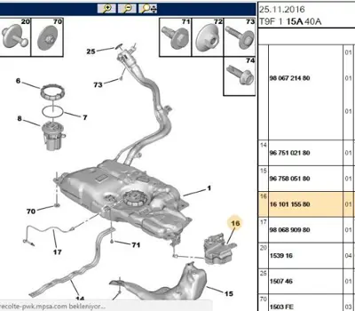 PSA PSA 1610115580 Partikul Filtre Deposu Peugeot P308 T9 1610115580
