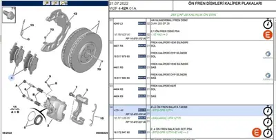 PSA PSA 1647863080 On Fren Balata Takimi 508 Erp No 1617284780 1647863080