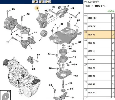 PSA PSA 1807.JE Motor Kulagi 1807.JE