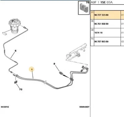 PSA PSA 9672732380 -Yakit Hortumu 9672732380