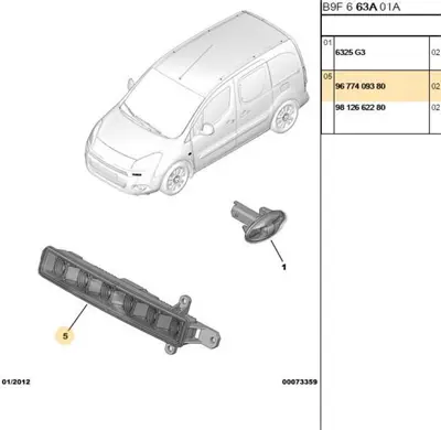 PSA PSA 9677409380 Gunduz Fari 107 Partner  Tepeiçi Beyaz 9677409380 9677409380 9677409380 9677409380 