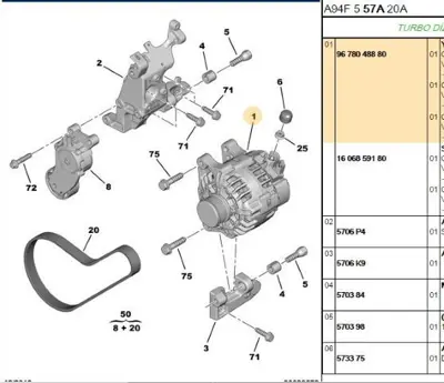 PSA PSA 9678048880 Alternator 301 Dv6c 92hp 9678048880
