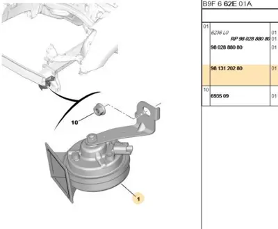 PSA PSA 9813120280 Korna 9813120280