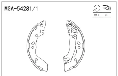 MGA 54281/1 Kampana Balata -1mm  Bmw   E30 Alfa Romeo   33  