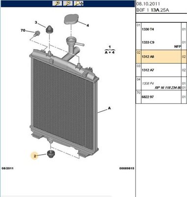PSA 1312.A8 RadyatorBağlantıLastik 1312.A8