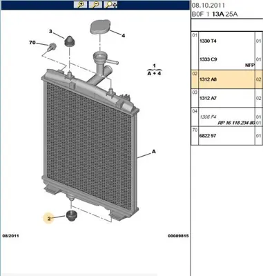 PSA 1312.A8 RadyatorBağlantıLastik 1312.A8
