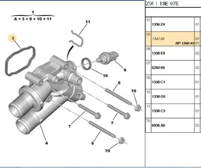 PSA 1340.A1 Su Dagıtıcı Contası 1340.A1
