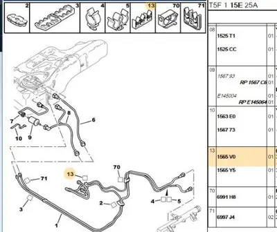PSA 1565.V0 Yakıthortumtutucuagraf 1565.V0
