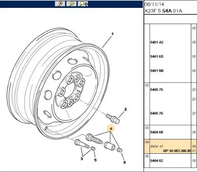 PSA 1608326680 Tekerlek Supap Takımı 1608326680