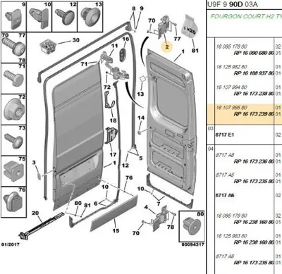 PSA 1617323980 Kapı Menteşesi 1617323980