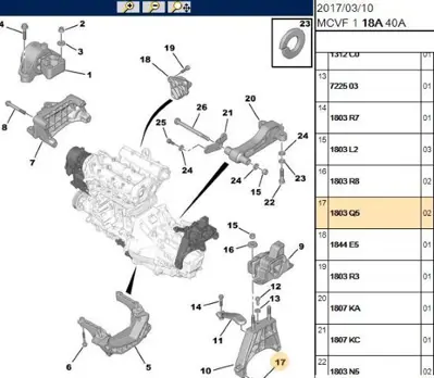 PSA 1803.Q5 Motorkulakcıvatası 1803.Q5