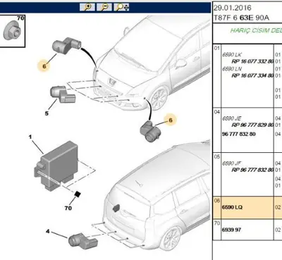 PSA 6590.LQ Park Sensörü 6590LQ 6590.LQ