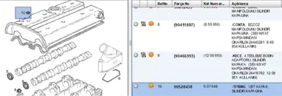 PSA 90528438 Üst Kapak Oringi 607648 90528438