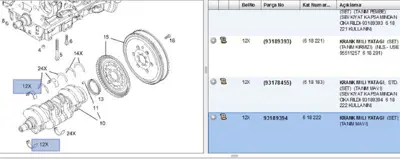 PSA 93189394 Ana Yatak Std.Tanım:Mavi A13dtc CORSAD 93189395