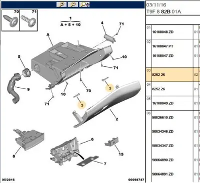 PSA 8252.25 Torpıdokapakpımı 825225