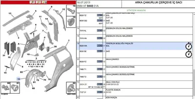 PSA 8529.WA Arka Çamurluk Davl.Solc4 Pc 8529WA 8529.WA