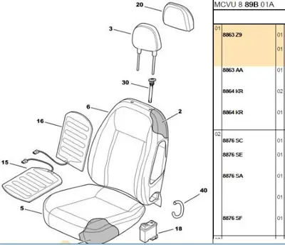 PSA 8863.Z9 Koltuk Mınder Kılıfı 8863.Z9