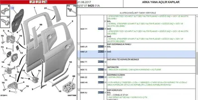PSA 9365.LS Arka Kapı Izolatör Sağc3 Iıı 9365.LS