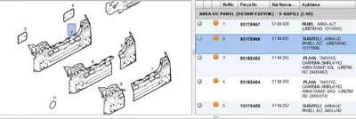 PSA 93178868 Arka Panel 5184037 93178868