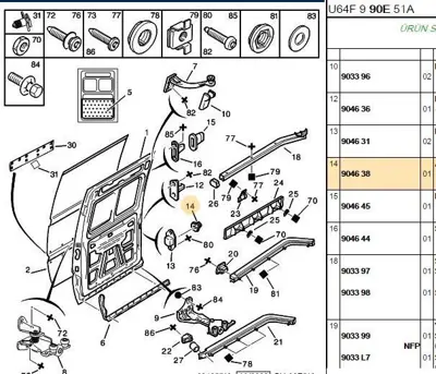 PSA 9046.38 Kapı Pimi 9046.38