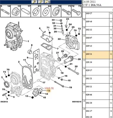PSA 1019.31 Yağ Pompa Oringi 1019.31