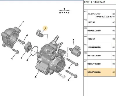 PSA 9805705680 Yakıt Sıcaklık Sensörü BK2Q9D995AA 1793886 A2C5335467080 SNB5118 55606 WS1288 EV0356 XTS829 LWS326 6920285