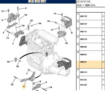 PSA 1806.81 Motor Kulak Bağlantı Ayak 1806.81