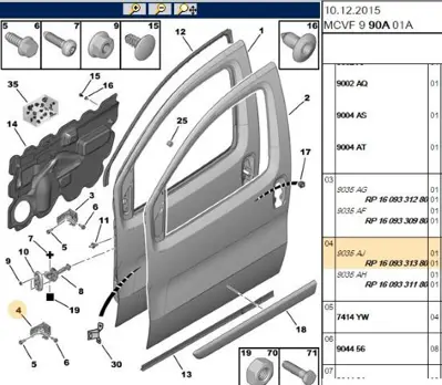 PSA 1609331380 Kapı Menteşesi 130105 130127 1609331380 95509354 95514899