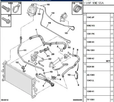 PSA 1323.JQ Yedek Su Depo Hortumu 1323JQ