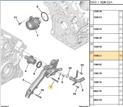 PSA 1336.L1 şanzıman Kapak Civatası 1336L1 3639544