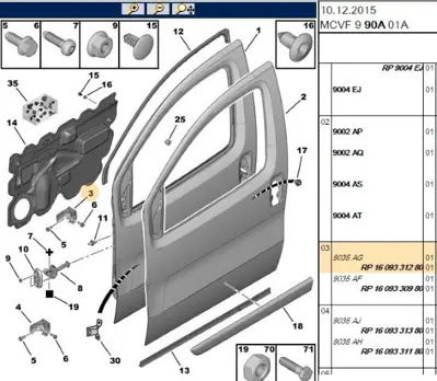 PSA 1609331280 Kapı Menteşesi 130103 130124 1609331280 95509352 95514897