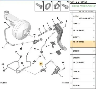 PSA 1613998880 Debriyaj Yağ Hortumu 1613998880
