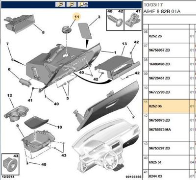 PSA 8252.06 Torpido İçi Soğutucu Kapa 8252.06