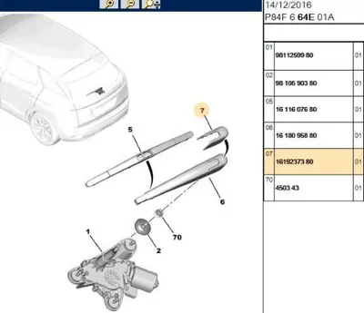 PSA 1619237380 Silecek Kol Kapağı 1619237380