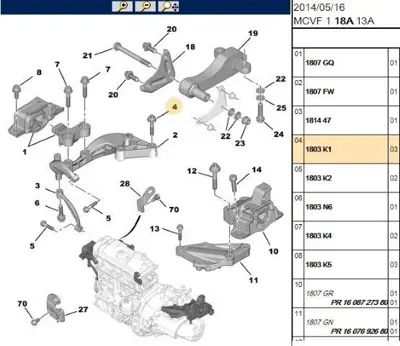 PSA 1803.K1 Motor Kulak Bağlan Civata 1803K1 2000851 95510345