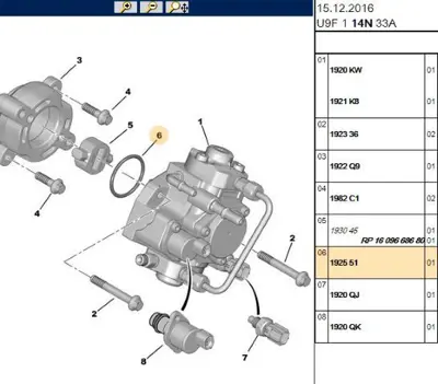 PSA 1925.51 Mazot Pompa Contası 192551